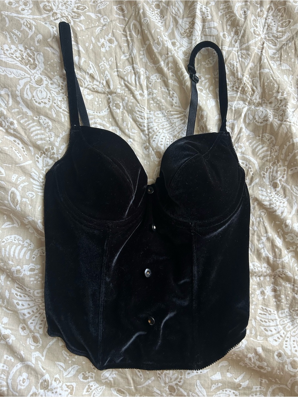 Victoria's Secret Vintage Black Velvet Bustier